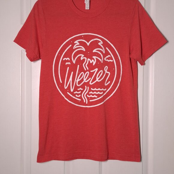 Weezer: Palm Tree USED Shirt (S, Red, Rock, Island In The Sun) - Picture 6 of 7